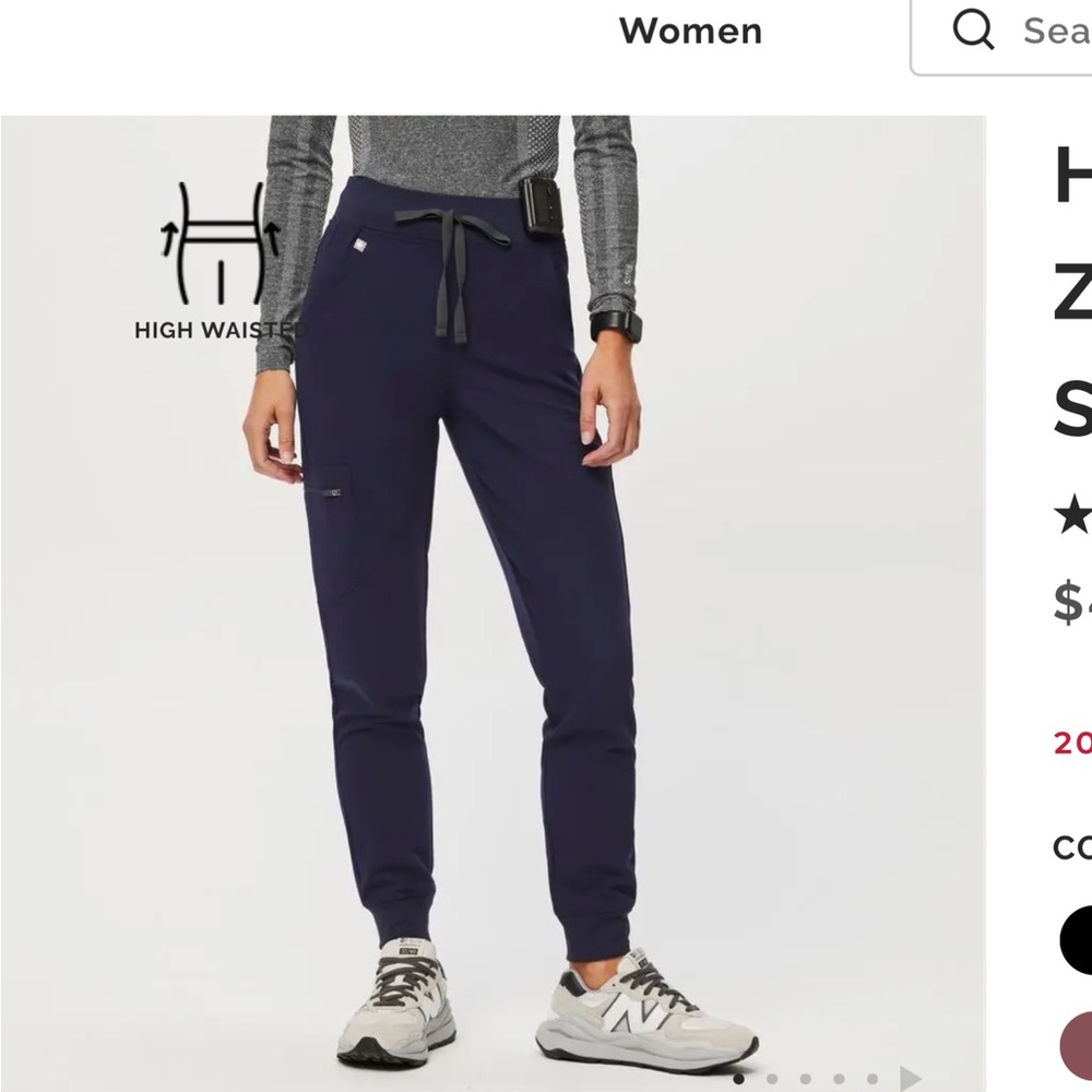 Figs Navy High Waist Joggers Scrub Pants